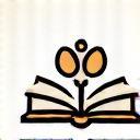 Stylized icon representing a recipe book
